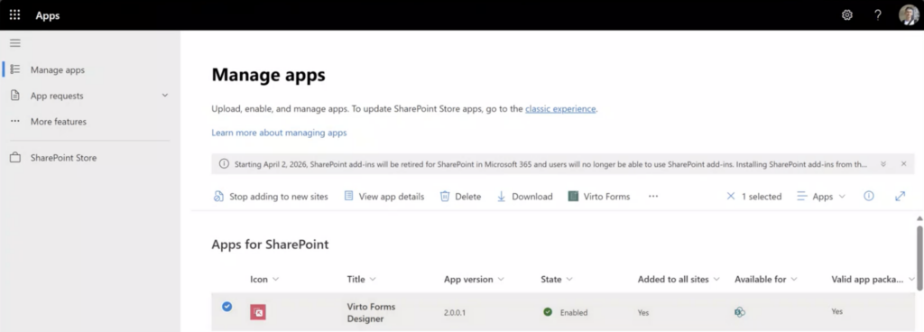 App catalog in SharePoint