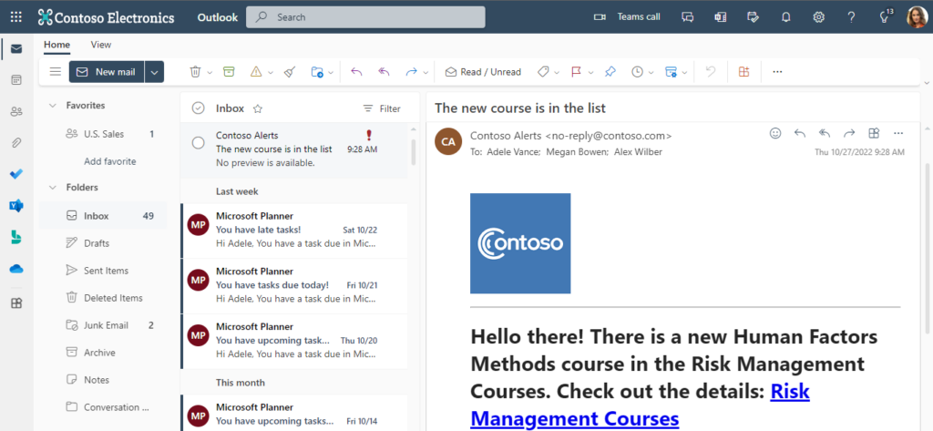 Email alert