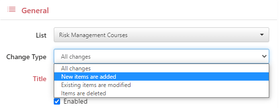 Choose the change type