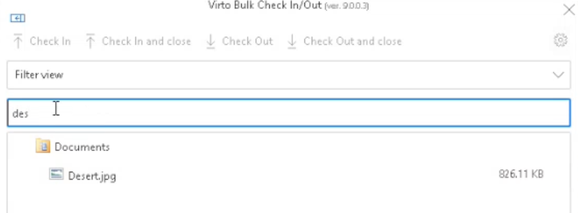 Filter view