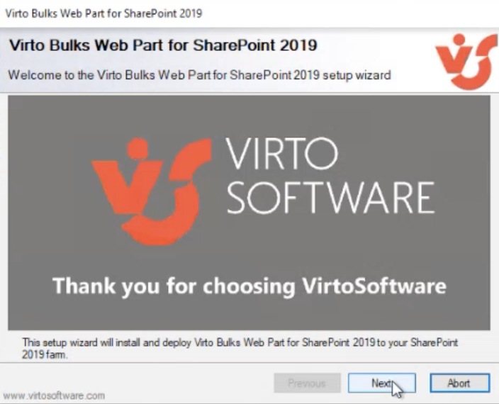 virto bulks setup step 1