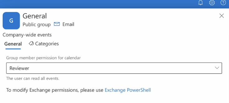To set permissions at the Exchange group level, click "Exchange PowerShell" and have your administrator perform the changes.