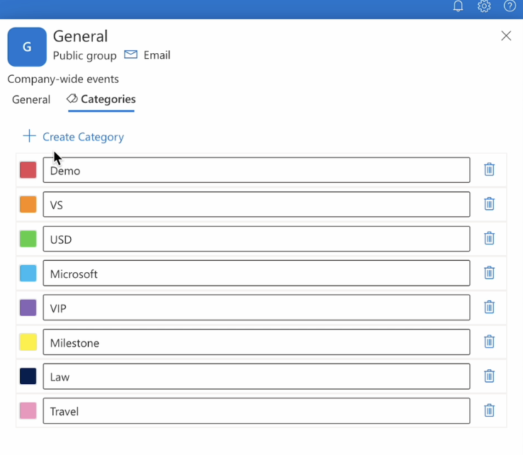 virto calendar app categories for group calendar