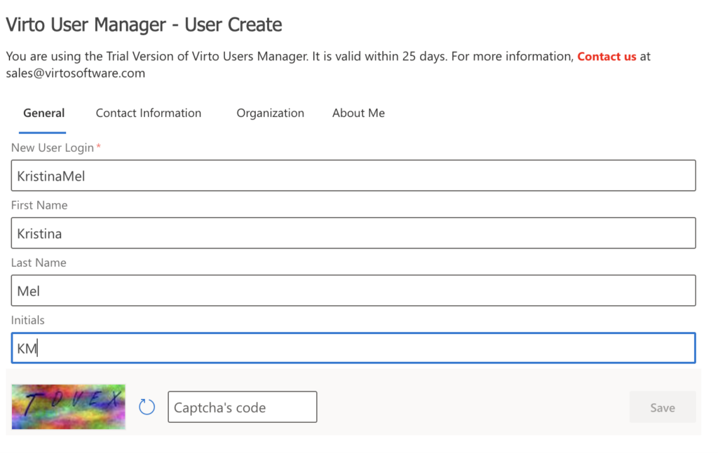 general settings - new user web part
