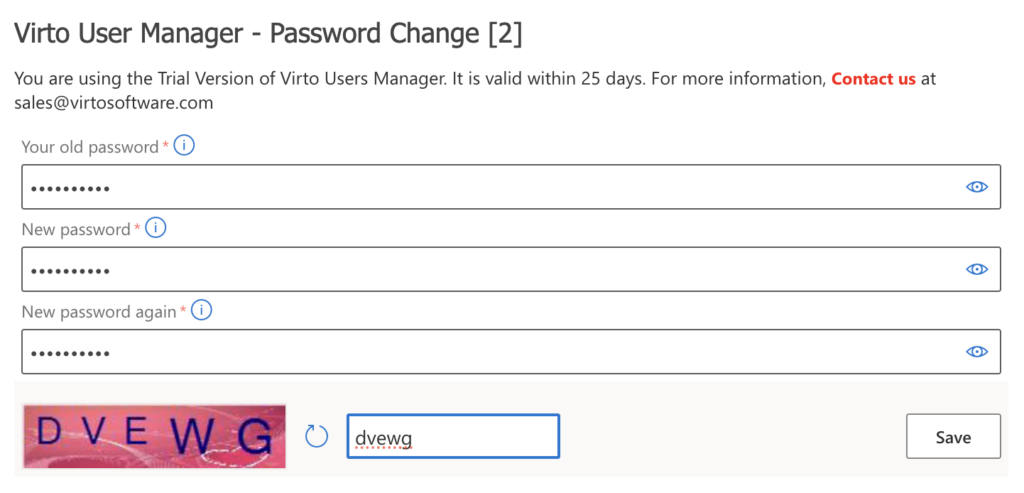 changing password in a web part